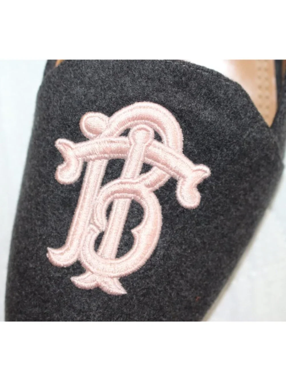 NEW Tory Burch Antonia Monogram Loafer Flats - Grey + Pink, size 8.5 - $298